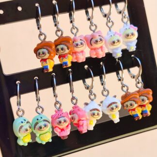 Argollas Labubu de acero quirúrgico