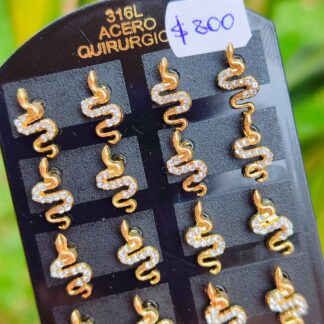 Aros serpiente dorados