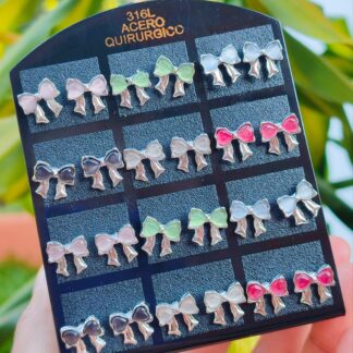 Aros moños plateados