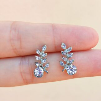 Aros hojitas plateados