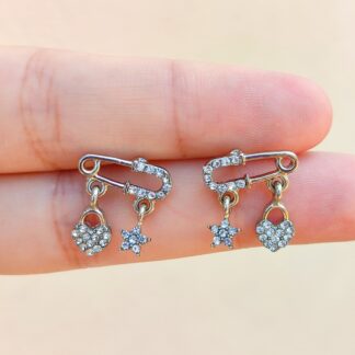 Aros alfileres plateados