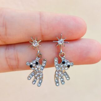 Aros ositos plateados