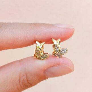 Argollas minis mariposas doradas