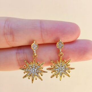 Aros colgantes estrellas (plateados o dorados)