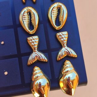 Aros chunkys estilo mar por tres pares