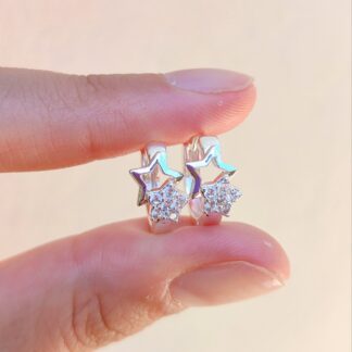 Argollas cierre click de acero blanco